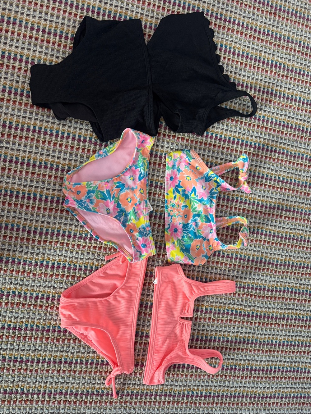 Target Kids Swim Bikini Set - Black, Pink, Floral